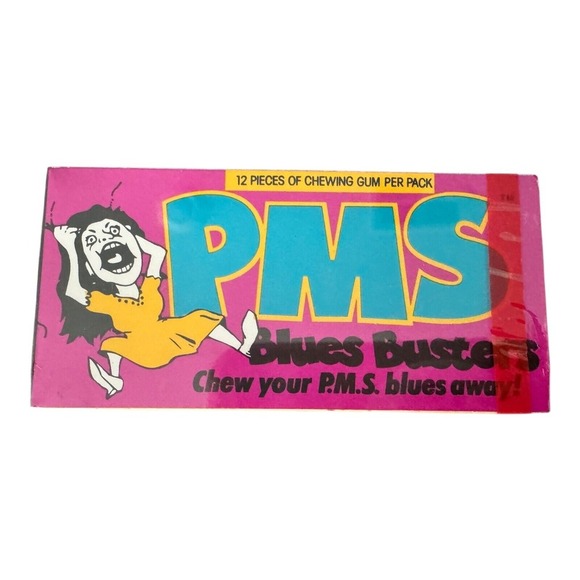 Vintage 1990 Universal‎ P.M.S. BLUES Chewing Gum Box 4